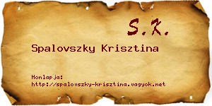 Spalovszky Krisztina névjegykártya